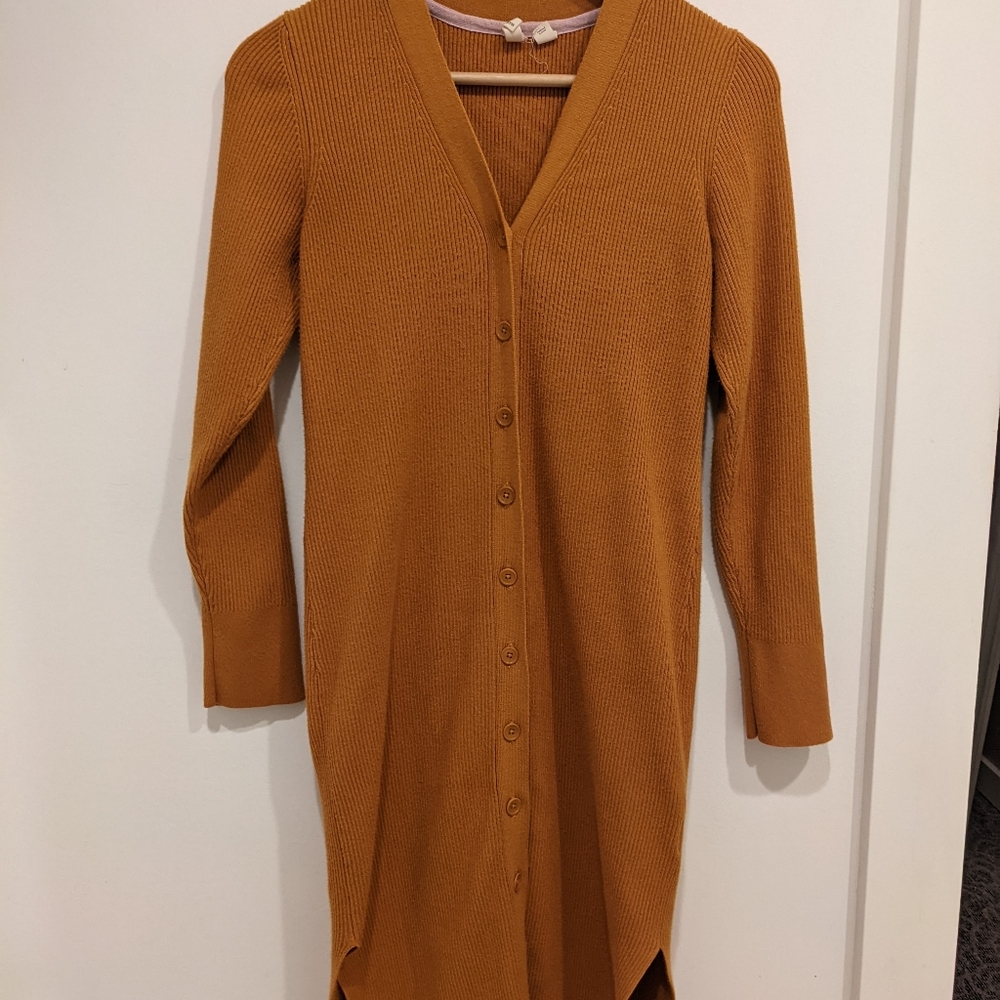 Moth ribbed duster / sweater dress
